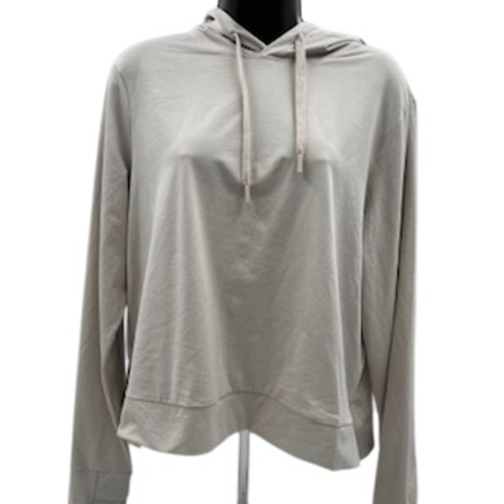 All In Motion Womens Soft Stretch Hoodie Heathered kahki L Activewear UPF 50+